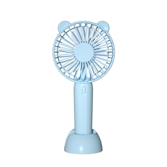 Blue Mini Handheld Fan 3 Speeds Usb Rechargeable 800Mah Quiet For ...