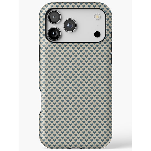 Blue Mini Heart Pattern Tough Case for Apple iPhone, Polycarbonate ...
