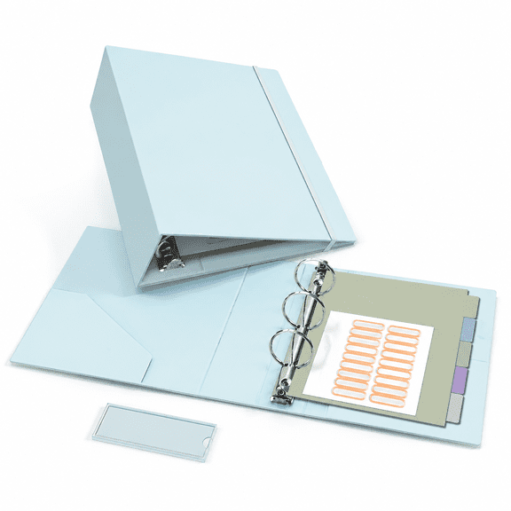Blue Mini Size - 2 Inch Ring 3 Ring Binder Organizer for 5.5" x 8.5" Documents
