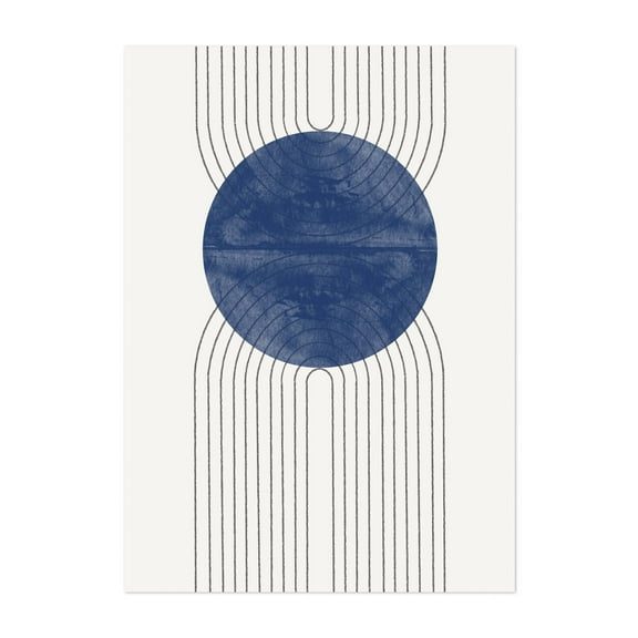 Blue Minimalistic Art - Illustration Unframed Wall Art Print 5 x 7 inches