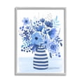 thumbnail image 1 of Blue Mixed Flower Bouquet Botanical & Floral Graphic Art Gray Framed Art Print Wall Art, 1 of 7
