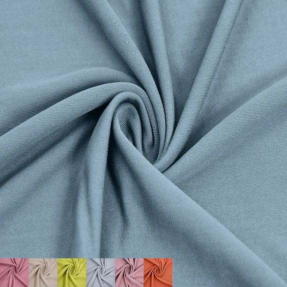 Blue Modal Poly Sand Wash Jersey Cupro Knit Fabric, by the Yard