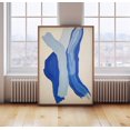 Blue Modern Abstract Wall Art Print, Minimalist Paint Stroke Decor ...