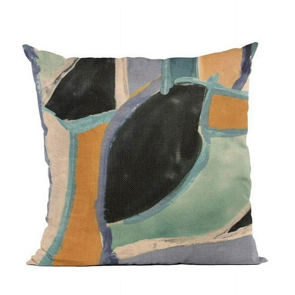 Blue Modern Print Graphic Print Luxury Throw Pillow - 20 x 36 in. King Size