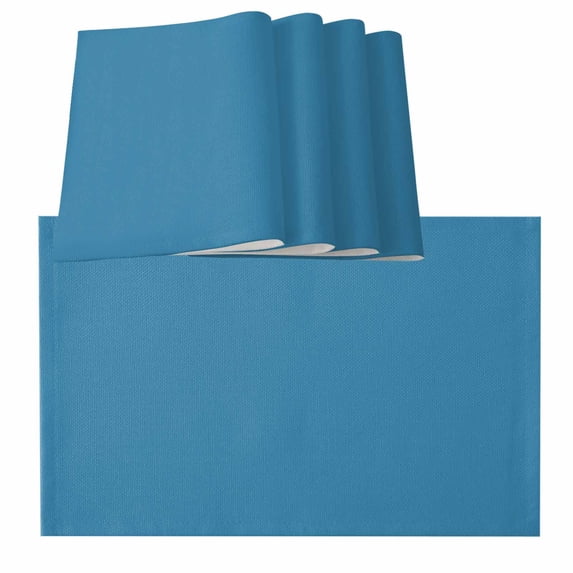 Blue Modern Pure Wave Ride Burlap Kitchen Place Mats Waterproof Cloth Table Mats, Indoor Outdoor Placemats Easy Clean Dinner Decor
