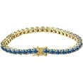 thumbnail image 1 of Blue Moissanite Tennis Bracelet Men 0.5 Carat Diamond Tennis Bracelet Wedding Bracelets for Women Lab Diamond Tennis Bracelet Gold 18K Plated Women's Tennis Bracelets Promise, 1 of 7