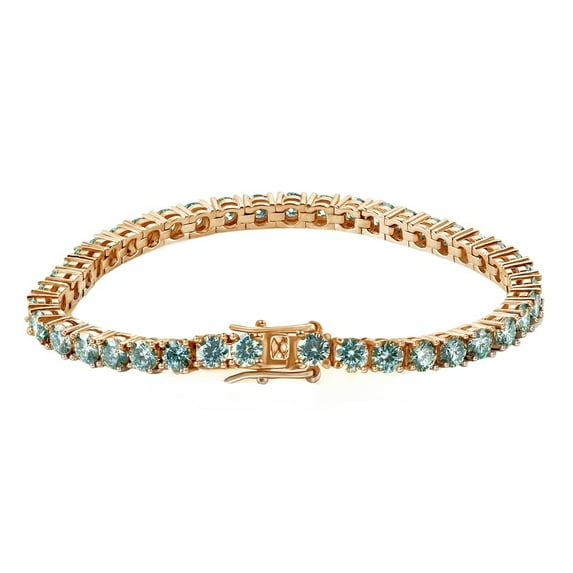 Blue Moissanite Tennis Bracelet Men Diamond Tennis Bracelet Wedding Bracelets for Women Lab Diamond Tennis Bracelet Gold 18K Plated Women's Tennis Bracelets