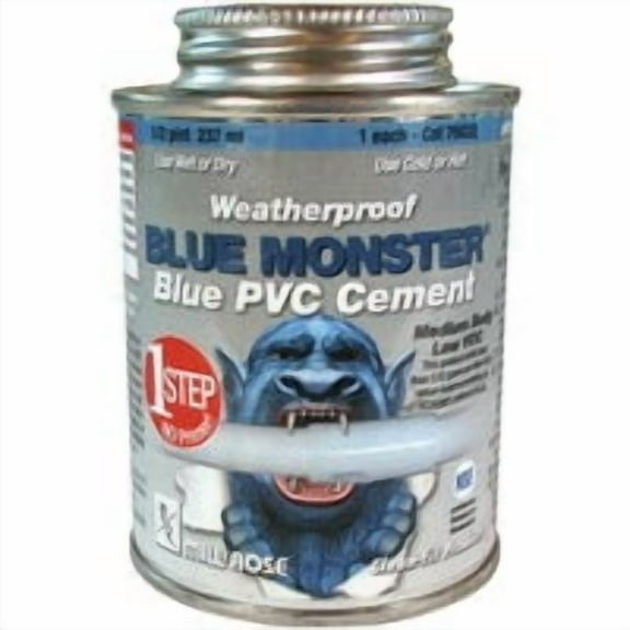 Mill Rose Blue Monster All Weather PVC Cement - Applicator in Lid - 1 Pack, 8 oz