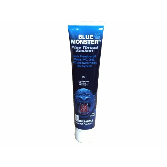 Blue Monster Pipe Thread Sealant - New 2 Oz Squeeze Tube - Industrial Grade