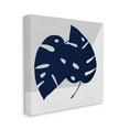 thumbnail image 1 of Blue Monstera Leaf Silhouettes Geometric Grey Angles Botanical & Floral Gallery-Wrapped Canvas Print Wall Art, 17x17, 1 of 6