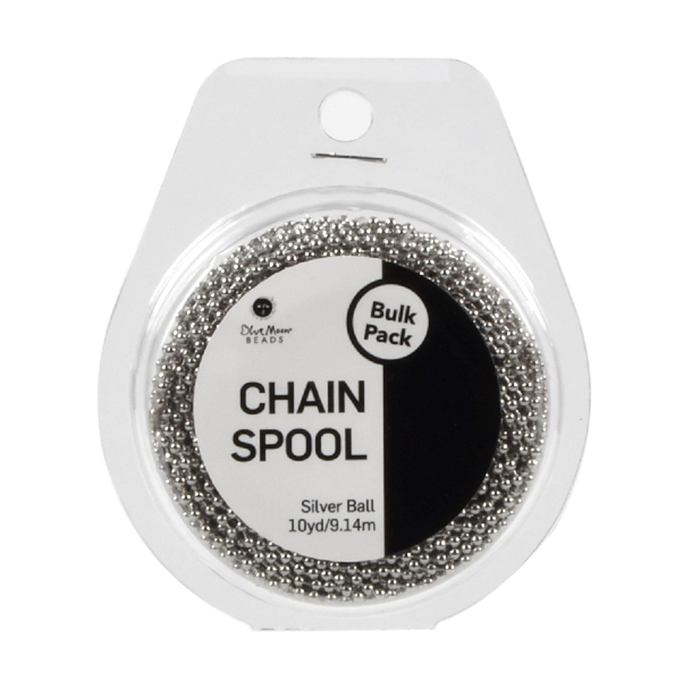 Blue Moon 10 yards, Rhodium Plated Ball Chain Spool for Jewelry Making