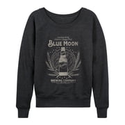 Blue Moon - Artfully Crafted - Womens French Terry Long Sleeve Pullover