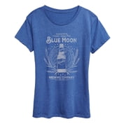 Blue Moon - Artfully Crafted Womens Short Sleeve Graphic T-Shirt
