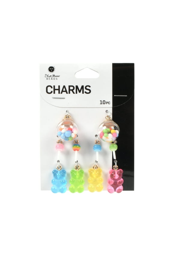 10 Piece Candy Themed Resin and Glass Charms-Unisex-Teen to Adult