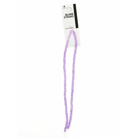 Blue Moon Beads Lavender Glass Bead Strand for DIY Jewelry Making, 14 inches-Unisex, Adult, 1 Piece