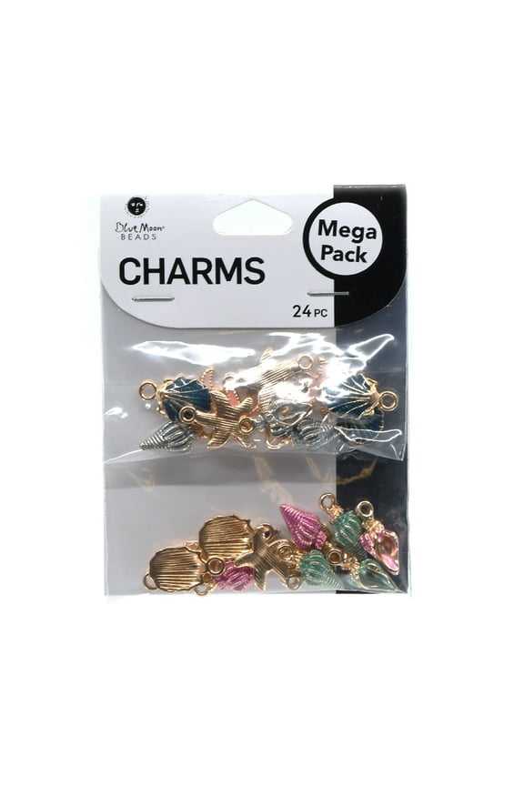 Mega Set of Sea Gold Charms, 24 Pieces-Unisex-Teen to Adult
