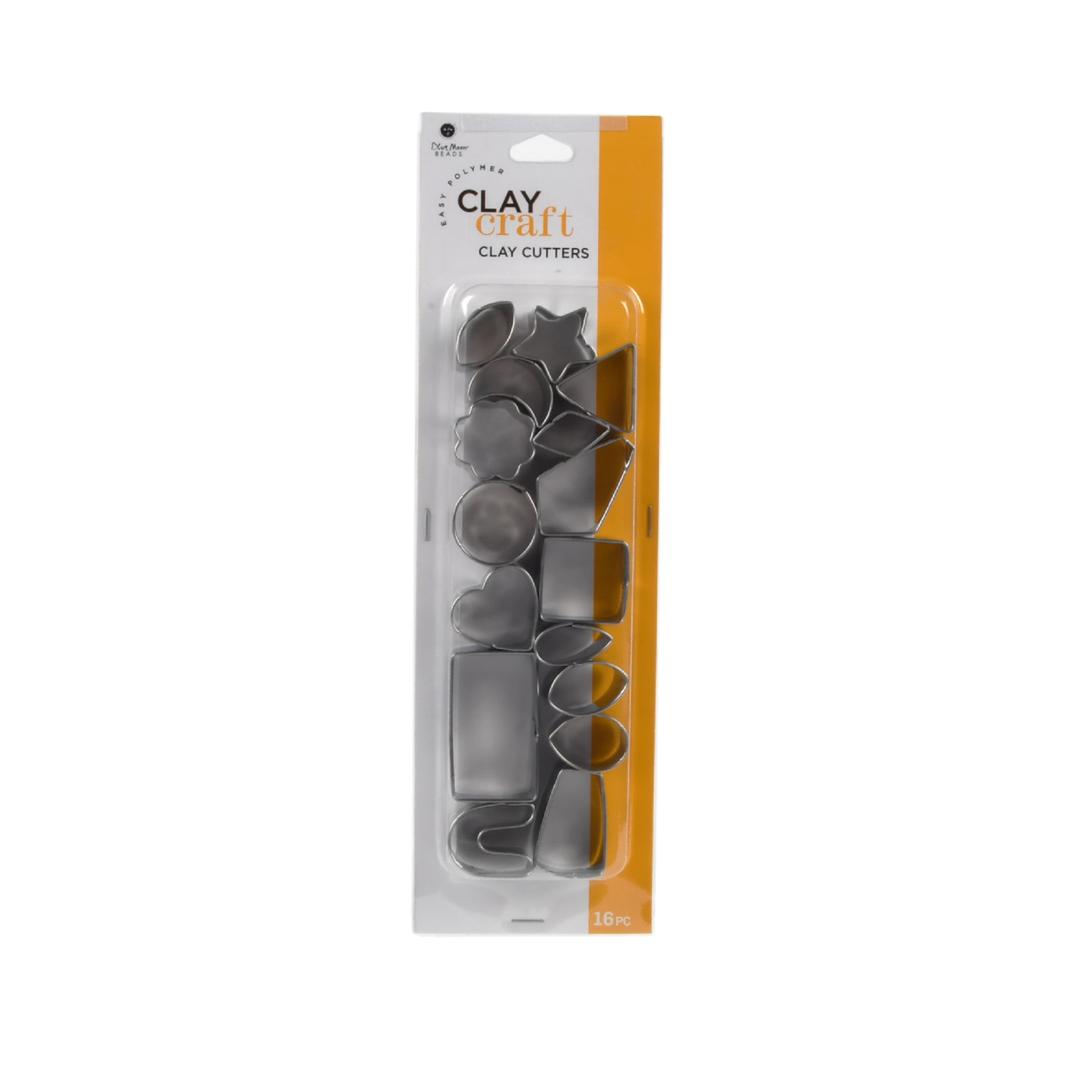 Blue Moon Beads Metal Cutters Oven Bake Polymer Clay for DIY Jewelry Making, 16 Piece-Unisex, Adult