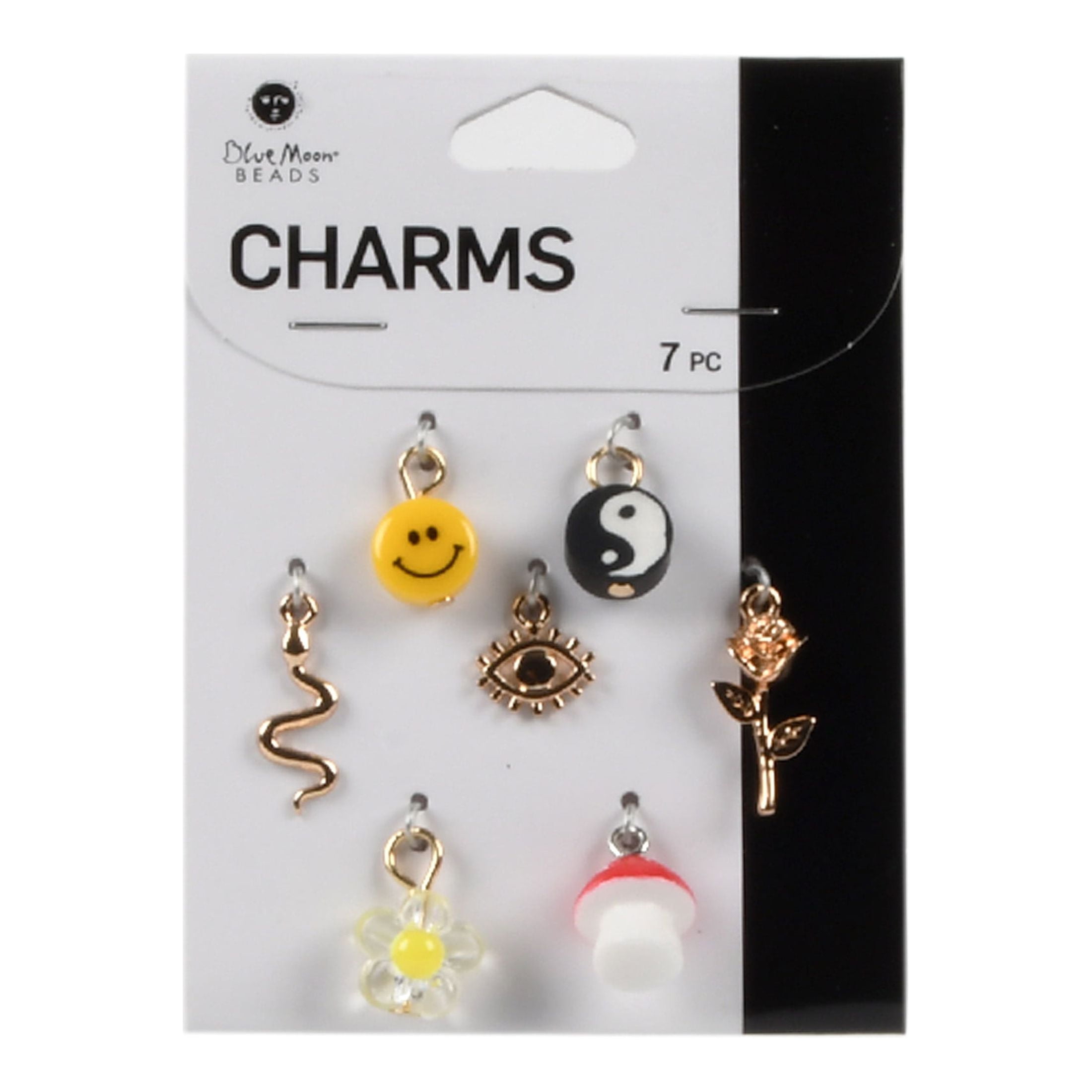 Blue Moon Beads Metal and Plastic Y2K Charm Set with for DIY Jewelry Making, 7 Piece-Unisex, Adult