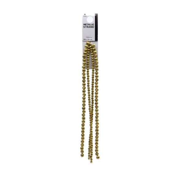 Blue Moon Beads Multi Bead Size Gold Metallic Strand, 30 inches, 4 Pieces