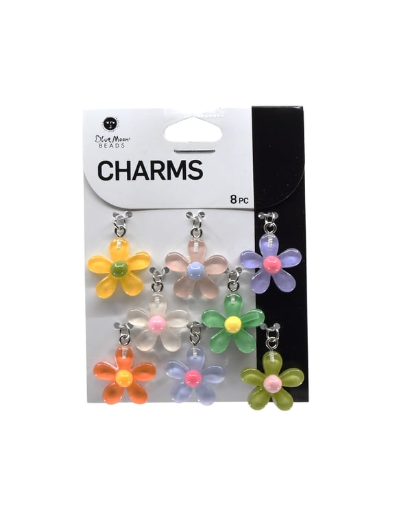 Daisy Charms Multi-Color Resin Jewelry Making 19mm 8-Piece