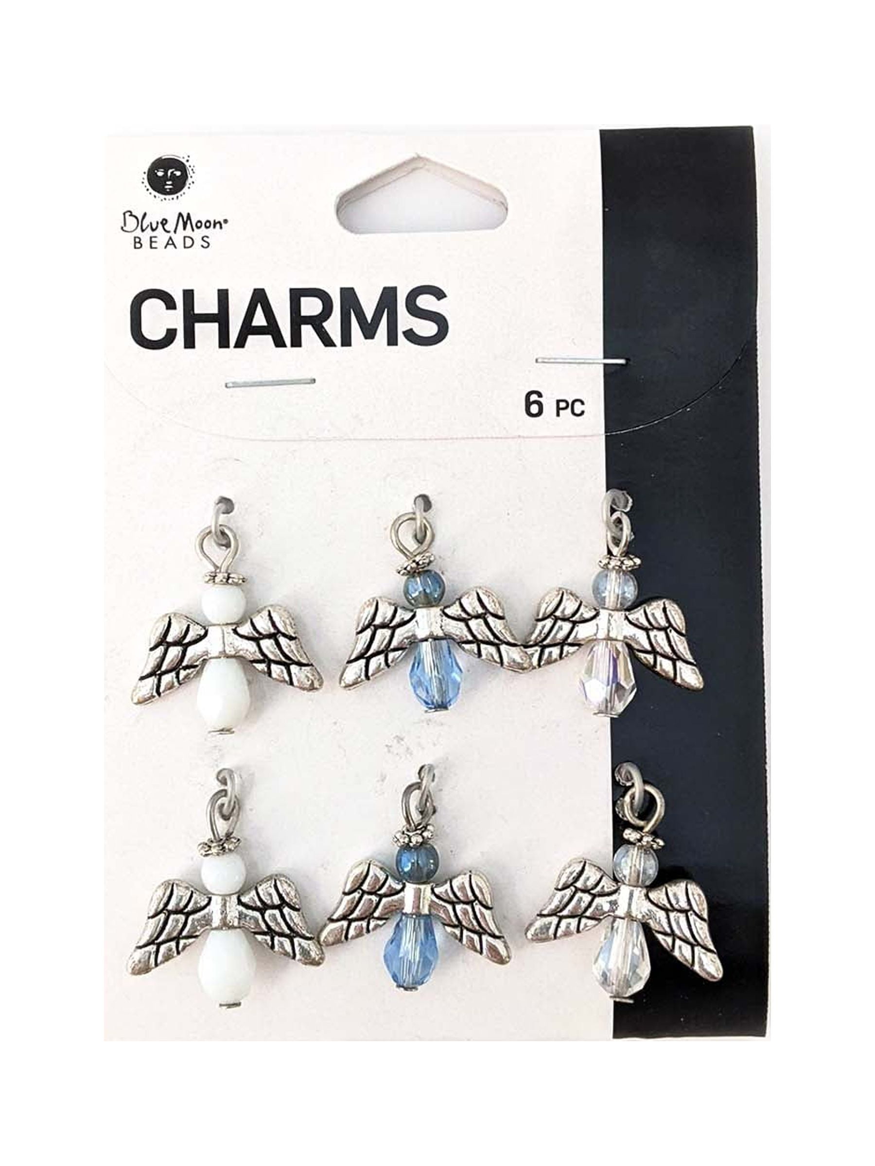 Beads Charmalong Rhodium Angel Charms by Bead Landing,Transparent Aqua