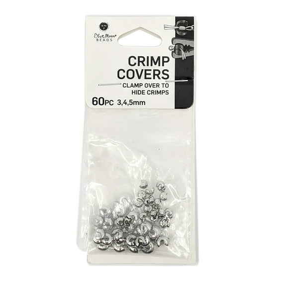 Blue Moon Beads Silver Metal Crimp Cover Beads for DIY Jewelry Making, 60 Piece-Unisex, Adult
