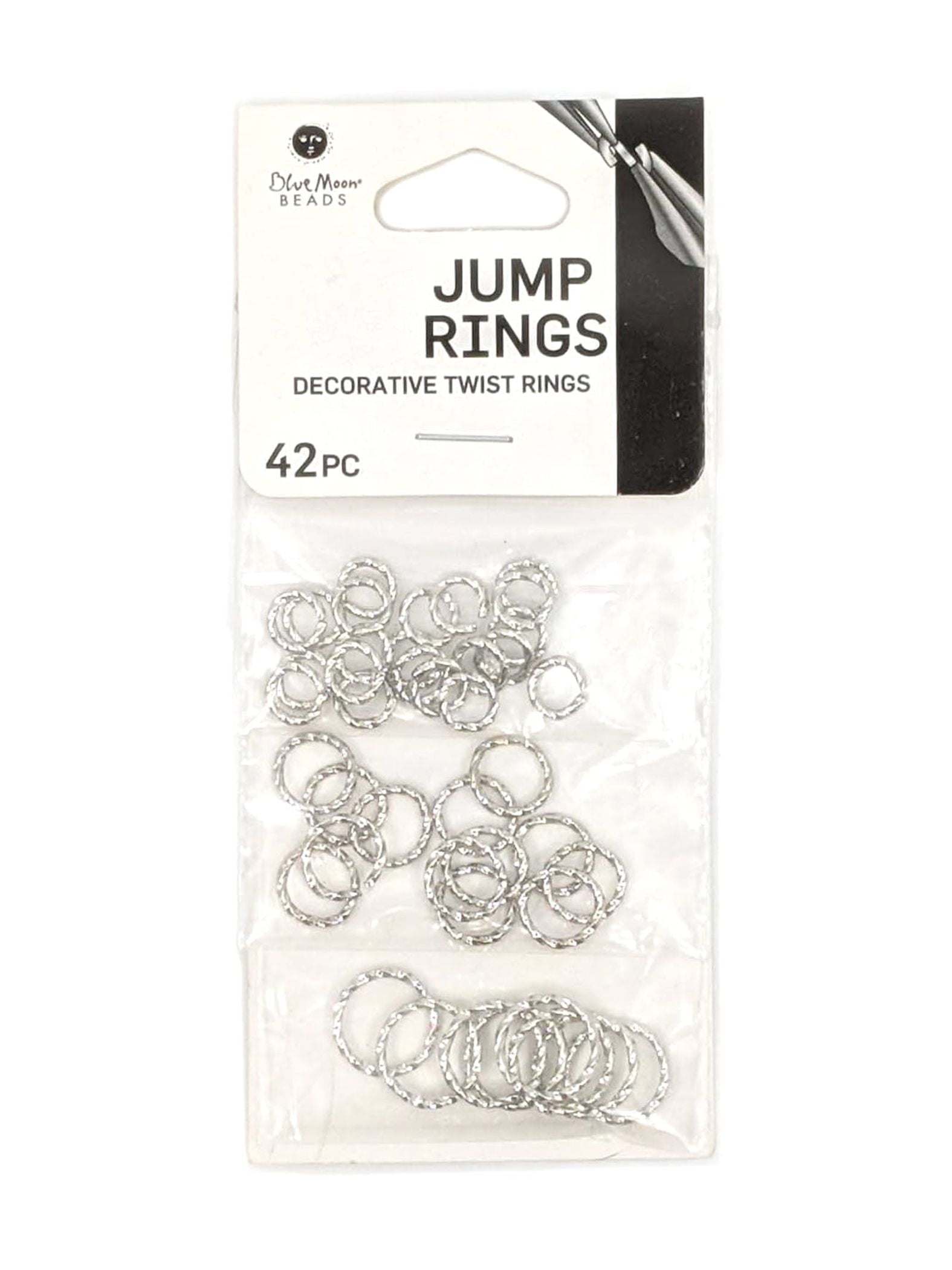 Blue Moon Beads Silver Metal Jump Rings for DIY Jewelry Making, 42 Piece-Unisex, Adult