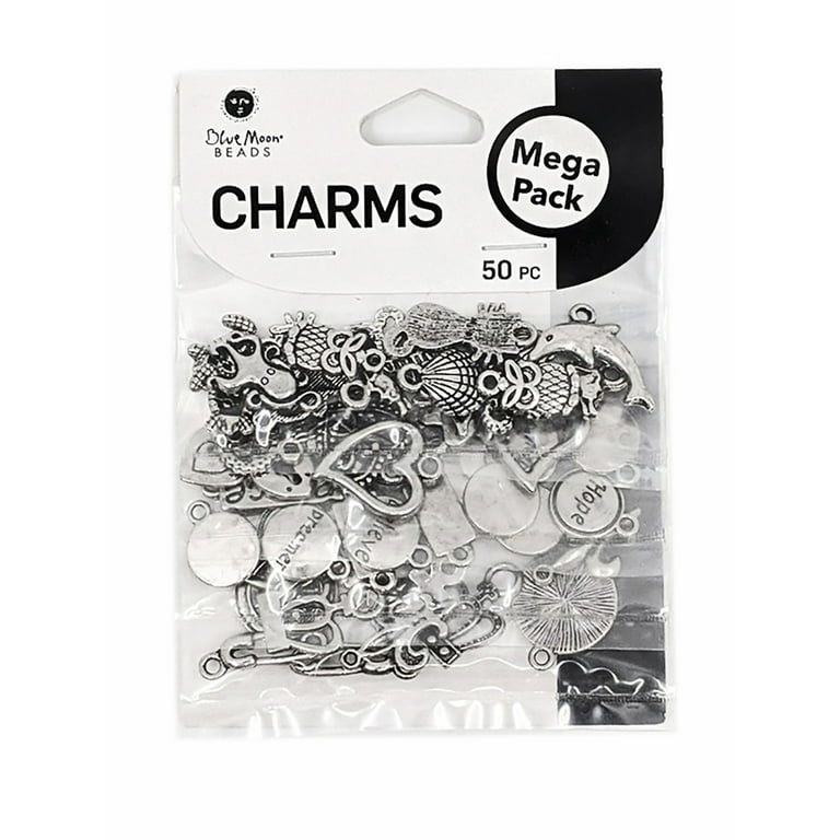 Blue Moon Beads Silver Metal Mega Value Charm Pack for DIY Jewelry