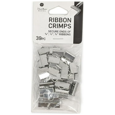 Blue Moon Beads Silver Ribbon Crimp Findings for DIY Jewelry Making, 39 Piece-Unisex, Adult