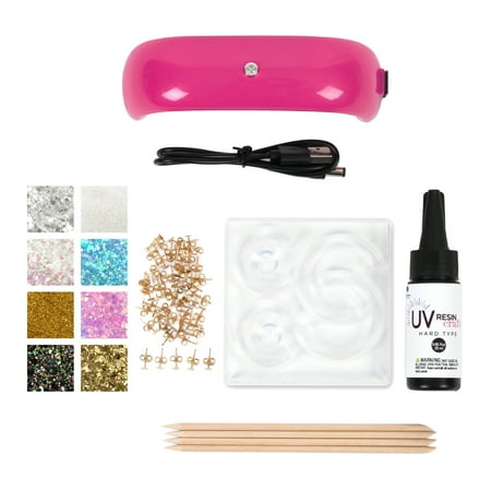 Blue Moon Beads UV Resin Hoop & Stud Earring Jewelry-Making Kit, Multi-Color