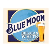 Blue Moon Belgian White Label Tin Sign