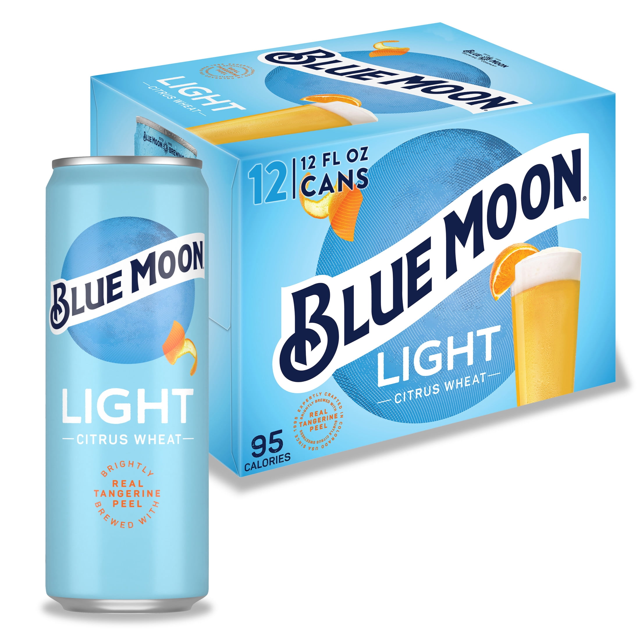 BLUE MOON LIGHT, Craft Beer, 12 pack, 12 fl oz Aluminum Cans
