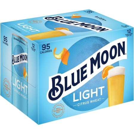 Blue Moon Light Craft Beer, 12 Pack, 12 fl oz Aluminum Cans, 4% ABV