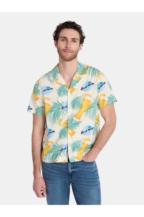 Men's and Big Men's Button Up Shirt with Short Sleeves, Sizes XS-5XL