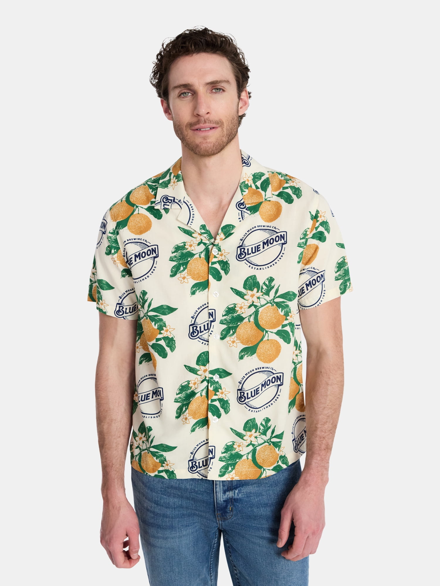 Blue Moon Men's and Big Men's Elevated Button Up with Short Sleeves, Sizes S-3XL