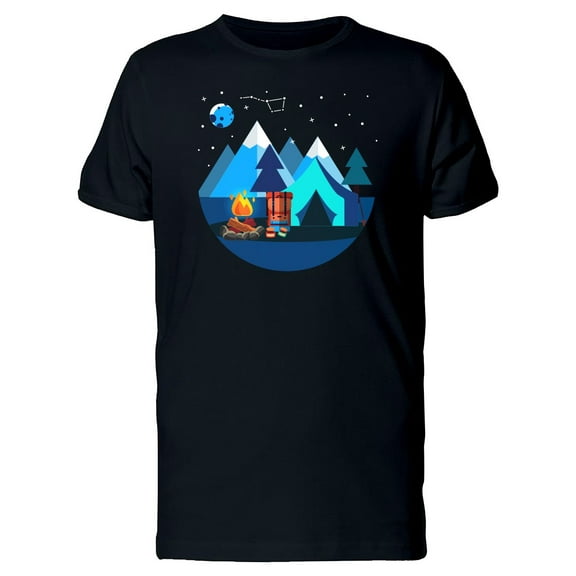 Blue Moon Over Camping  T-Shirt Men -Image by Shutterstock, Male Medium
