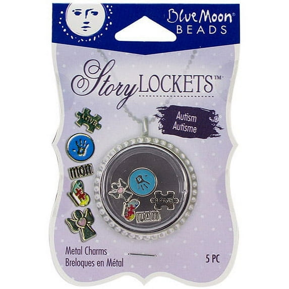Blue Moon Story Lockets Metal Charm Assortment, 5pk
