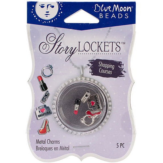 Blue Moon Story Lockets Metal Charm Assortment, 5pk