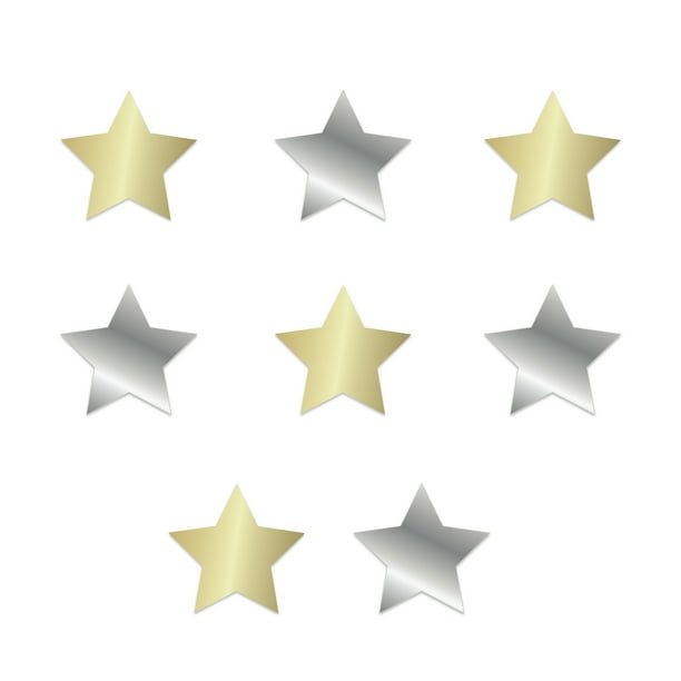 Blue Moon Studio 8pc Peel & Stick SelfAdhesive Silver and Gold Star