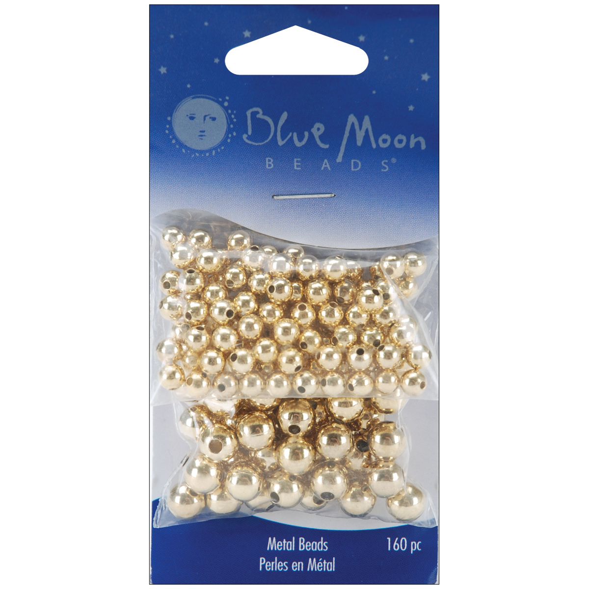 Blue Moon Value Pack Metal Beads-Gold-160/Pkg 4mm&6mm Round, Pk 3 - image 1 of 2