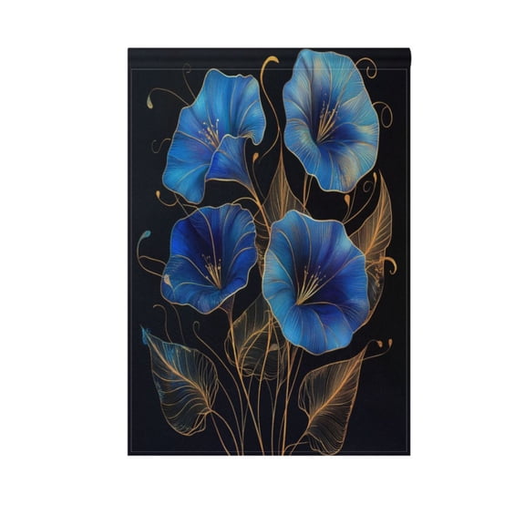 Blue Morning Glory Flowers Garden Flag Double Sided Outdoor Banners Yard Flags for Garden Home Holiday Decorations
