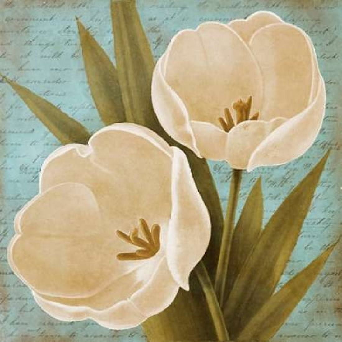 Blue Morning Tulips II Canvas Art - Vivien Rhyan (24 x 24)