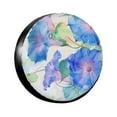 Blue Morning Watercolor Painting with tire cover, wheel protector