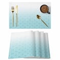 thumbnail image 1 of Blue Morocan Placemats Set of 8, Abstract Ombre Geometric Check Modern Placemats for Dining Table, Place Mats for Kitchen Tabletop, Waterproof Wipeable Dining Table Mats Set, 1 of 9