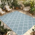 thumbnail image 1 of Blue Moroccan Outdoor Rug for Patio/Deck/Porch, Non-Slip Large Area Rug 6 x 9 Ft, Retro Country Geometric Quatrefoil Plaid Indoor Outdoor Rugs Washable Area Rugs, Reversible Camping Rug Carpet Runner, 1 of 8