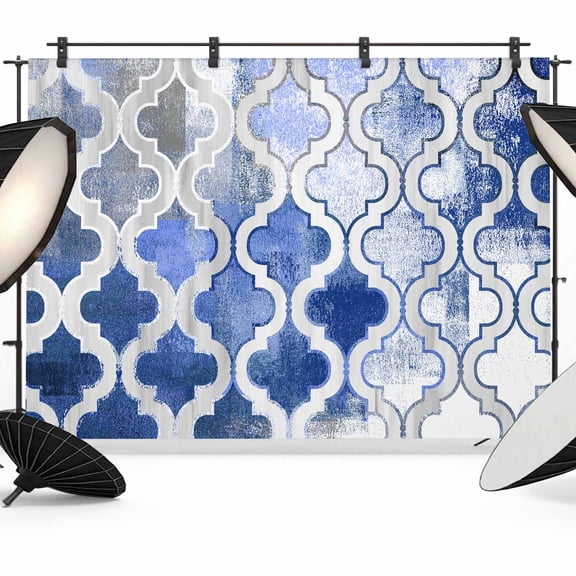 Blue Morocco Photography Backdrop 7x5FT, Abstract Retro Photo Backdrops, Background for Photography Studio Photo Studio Background, Back Drop for Photoshoot