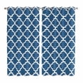 thumbnail image 1 of Blue Moroccon Kitchen Curtains 63 Inch Length, Middle Century Minimalist Rustic Geometric Grommet Top Bedroom Living Room Curtains, Light Filtering Cafe Curtain Drapes 2 Panels Set 84''x63'', 1 of 9