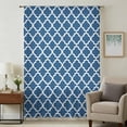 thumbnail image 1 of Blue Moroccon Sheer Curtains 108" Extra Long, Middle Century Minimalist Rustic Geometric Light Filering Curtains, Privacy Drapes Simi Floor to Veiling Curtain for Living Room Bedroom Window Treatment, 1 of 9