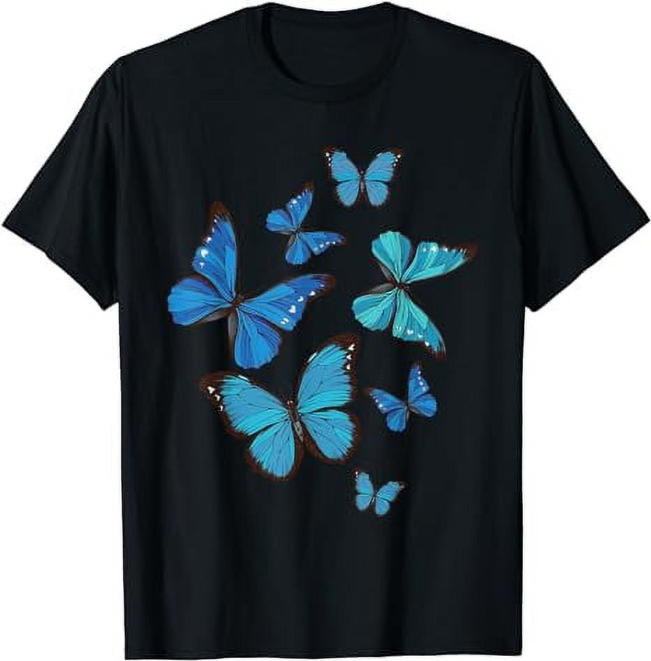 Blue Morpho Butterfly Swarm Lepidoptera Lover Entomologist T-Shirt ...