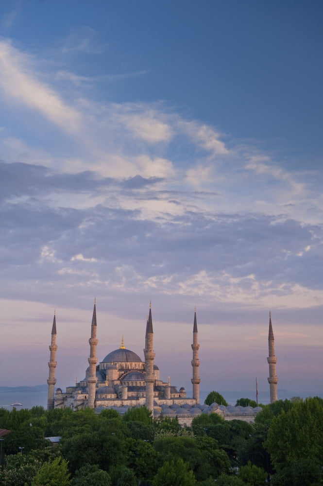 Blue Mosque Canvas Art - Ian Cumming Design Pics (12 x 19)